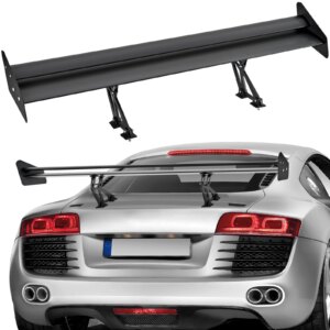 VEVOR GT Wing Car Spoiler 53.1 inch Universal Spoiler with Double Deck Car Rear Spoiler Wing, Racing Spoiler BGW/JDM Drift Black