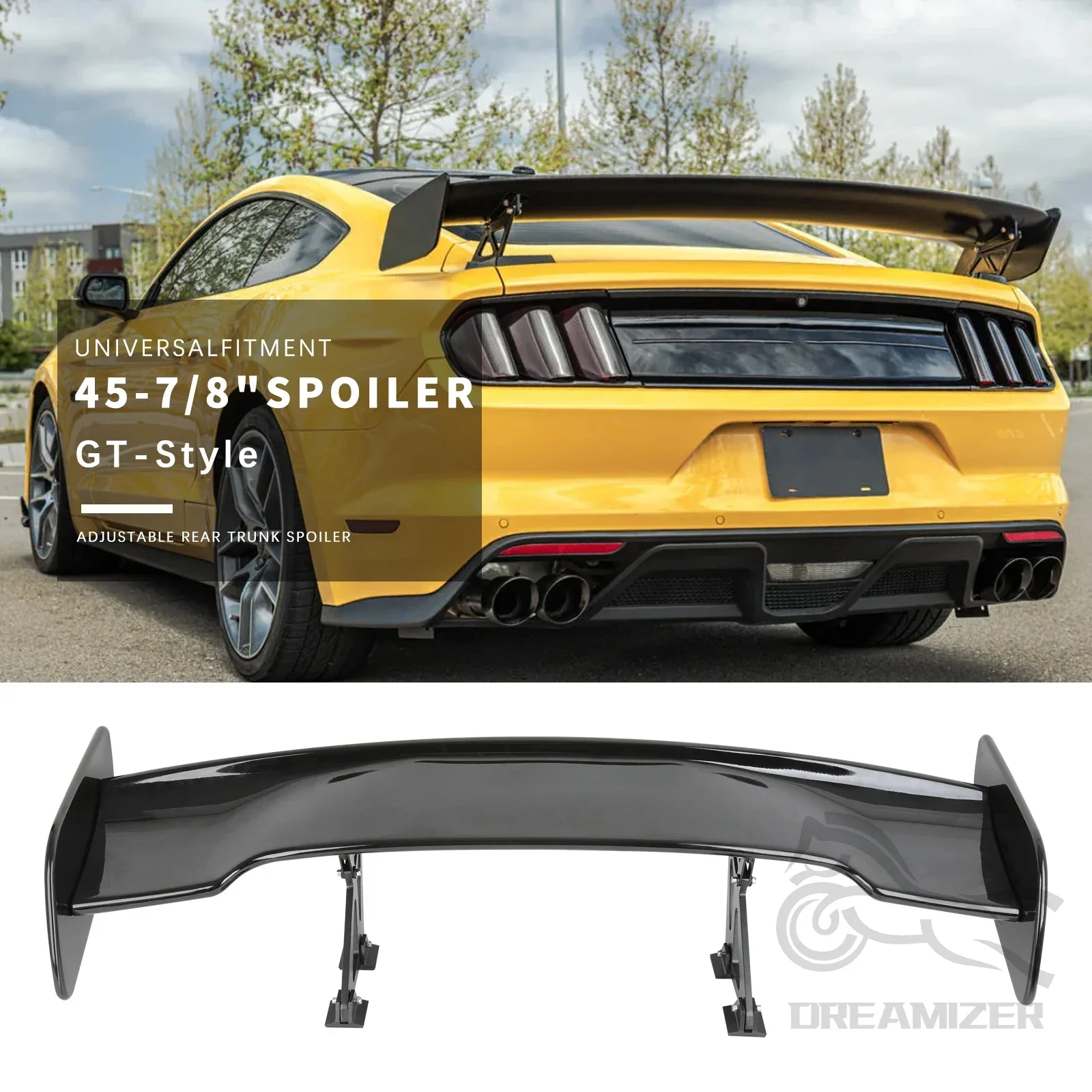 Universal 116CM ABS Wing Car Tuning Accessories Tail Exterior Trim GT Style Spoiler Black Matte Black Look For 99% Sedan Common - Image 3