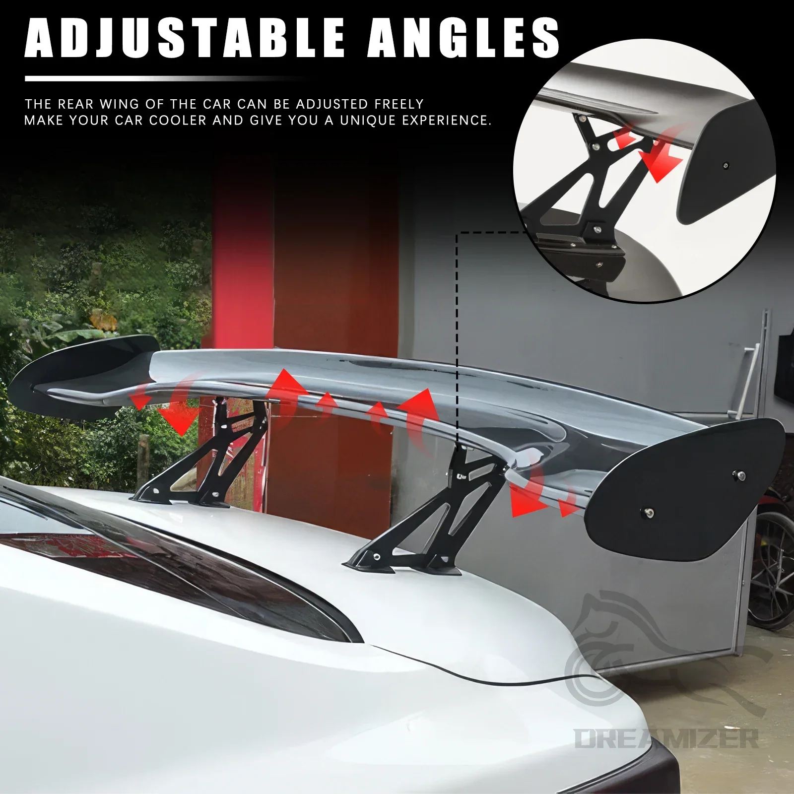 Universal 116CM ABS Wing Car Tuning Accessories Tail Exterior Trim GT Style Spoiler Black Matte Black Look For 99% Sedan Common - Image 4