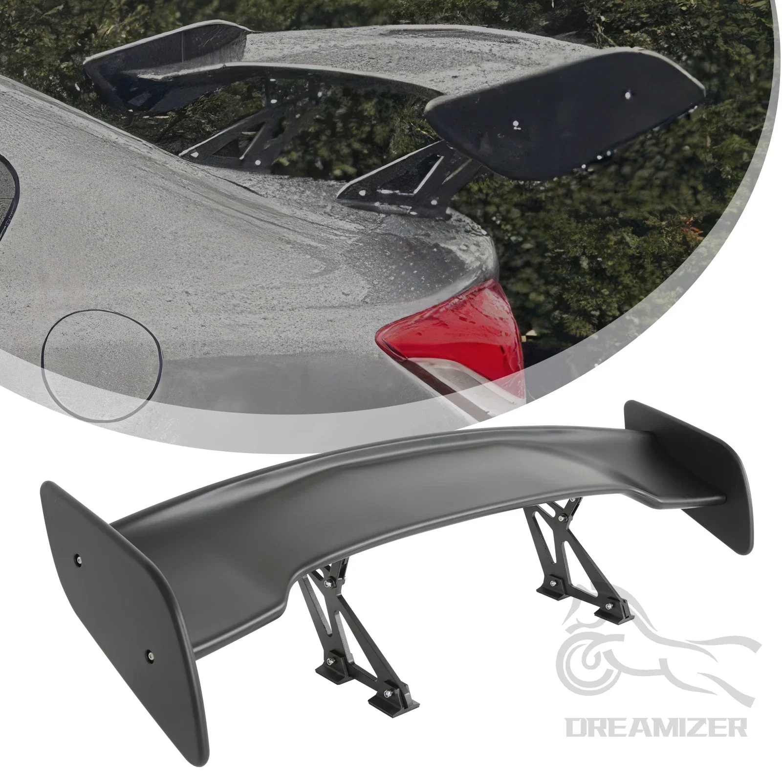 Universal 116CM ABS Wing Car Tuning Accessories Tail Exterior Trim GT Style Spoiler Black Matte Black Look For 99% Sedan Common - Image 2