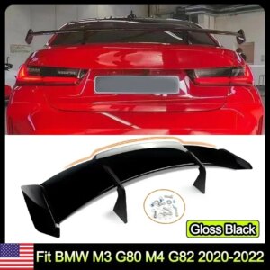 High-kick GT Style Rear Spoiler Wing For BMW G80 M3 G82 M4 2020-22 Glossy Black