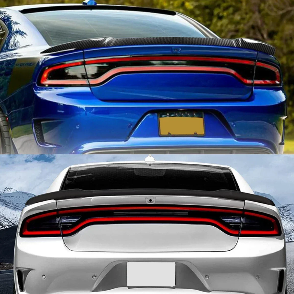 Rear Trunk Spoiler Wing Lip Carbon Look For Dodge Charger SRT SXT GT RT 2015-2022 - Image 2