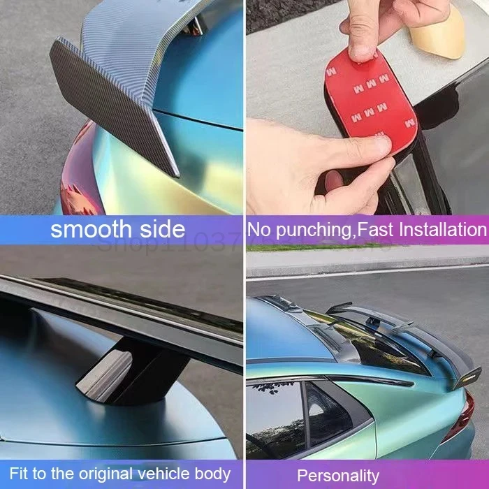 Universal Car modified butterfly shaped tail wing car bumper no perforated spoiler GT Apply to all Car parts factory direct sale - Image 3