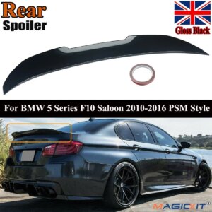 MagicKit FOR BMW 5 SERIES F10 M5 PSM STYLE GLOSS BLACK REAR BOOT TRUNK SPOILER WING 10-16