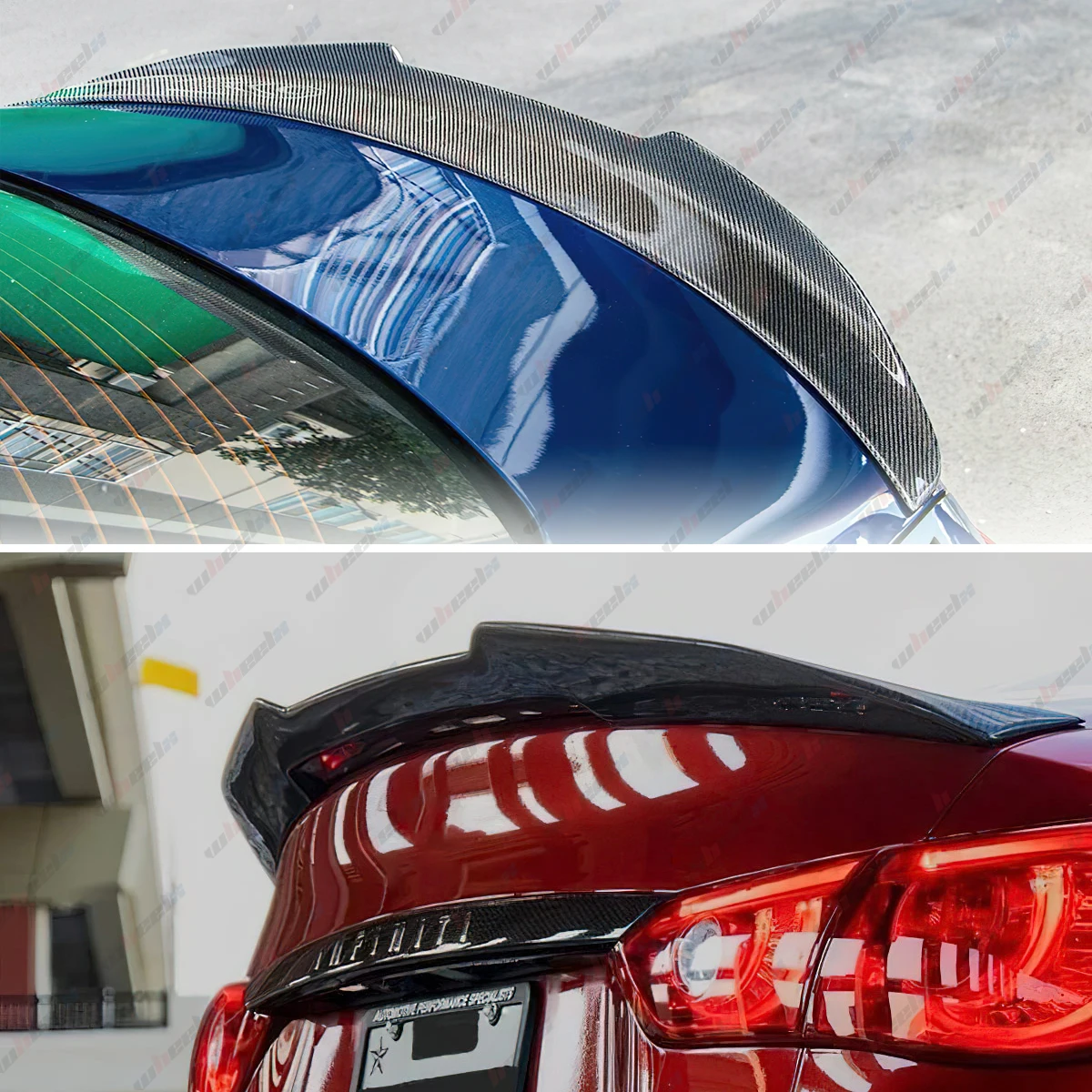 Rear Lip Trunk Spoiler Wing For 14-24 Infiniti Q50 Sedan PSM Carbon Fiber Style - Image 4