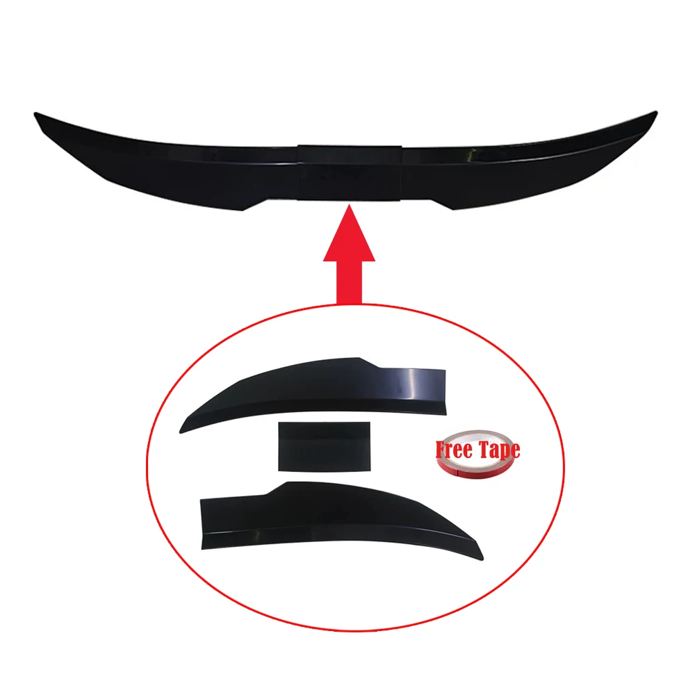 New Style Universal 3pcs Sedan Rear Trunk Tail Rear Wing Spoiler 117-127cm Adjustable DIY Refit Boot Wings Spoiler Car Accessory - Image 2