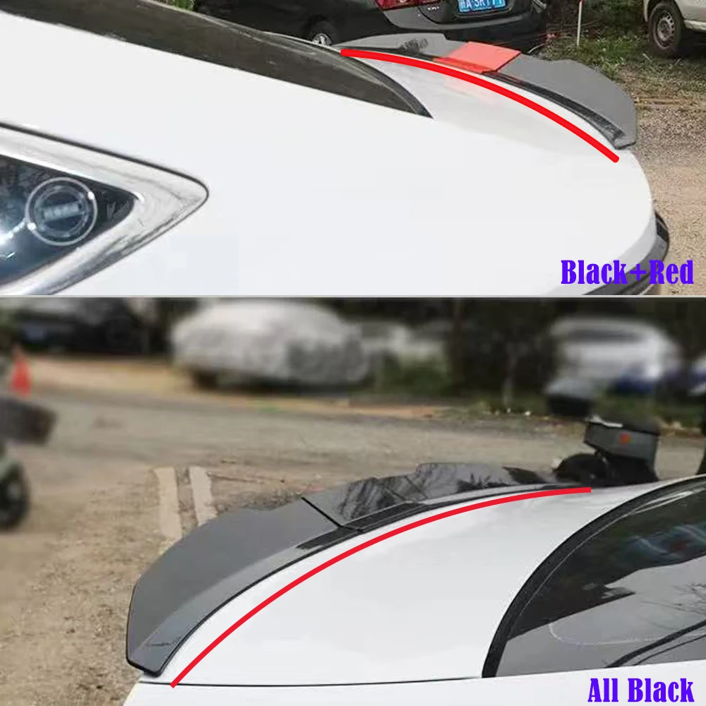 New Style Universal 3pcs Sedan Rear Trunk Tail Rear Wing Spoiler 117-127cm Adjustable DIY Refit Boot Wings Spoiler Car Accessory - Image 3