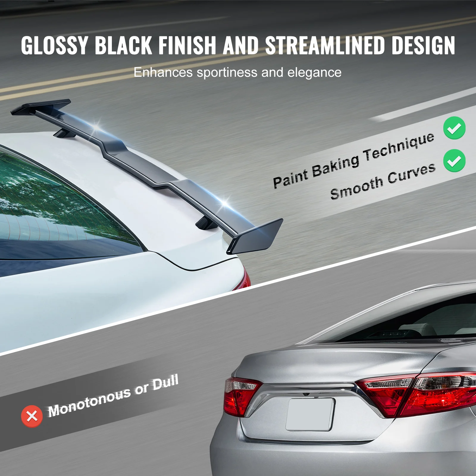 SucceBuy GT Wing Car Spoiler Compatible with 2018-2023 Camry High Strength ABS Material Baking Paint Car Rear Spoiler Wing - Image 4