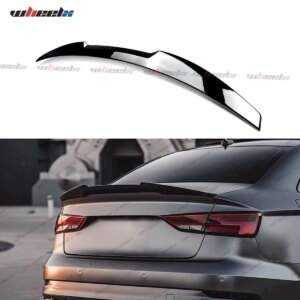 M4 REAR TRUNK SPOILER HIGHKICK WING FOR 14-20 AUDI A3 S3 RS3 SEDAN GLOSS BLACK