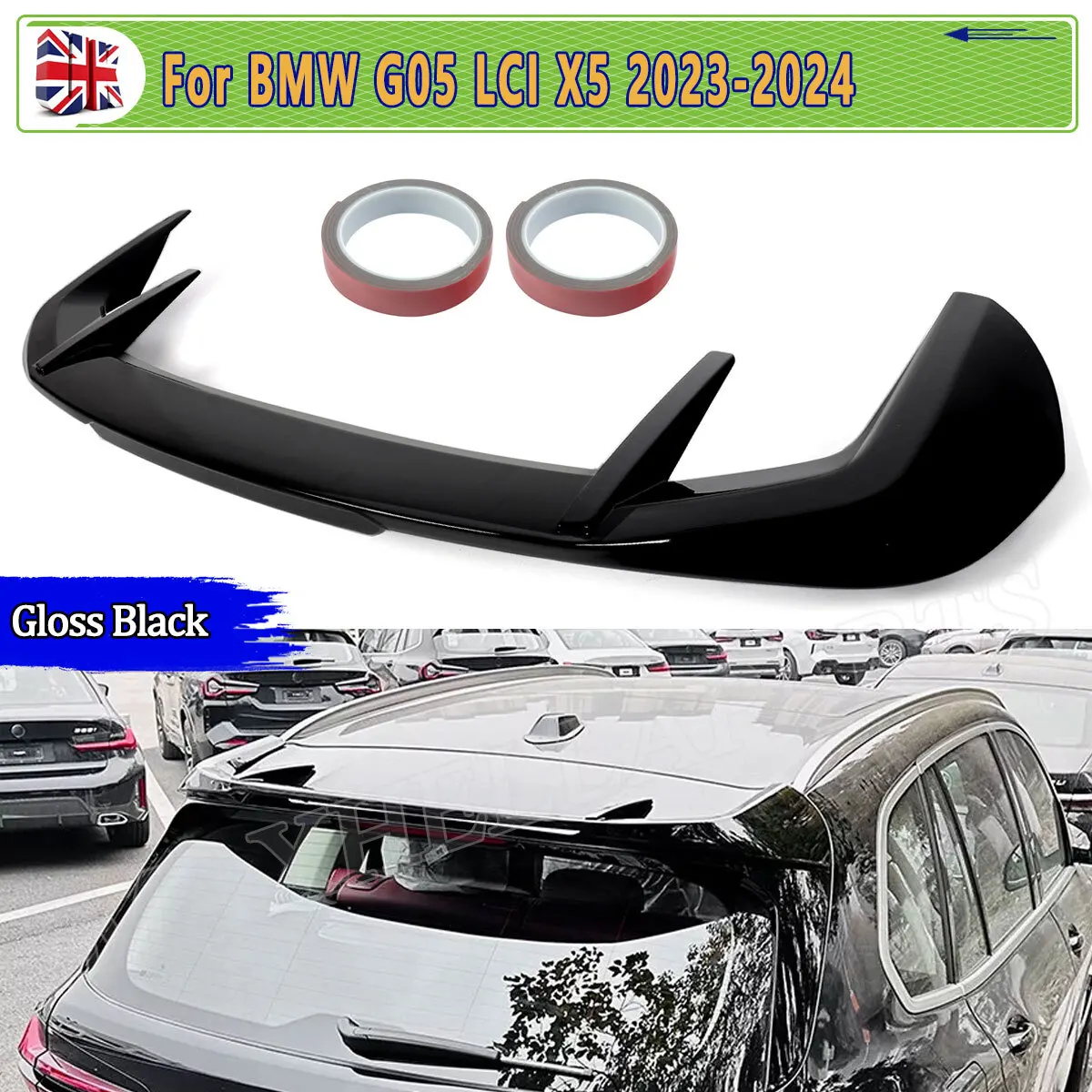 Tail Roof Spoiler FOR BMW X5 G05 2023 2024 GLOSS BLACK MP STYLE REAR BOOT SPOILER SPLITTER WING LIP Car Accessories