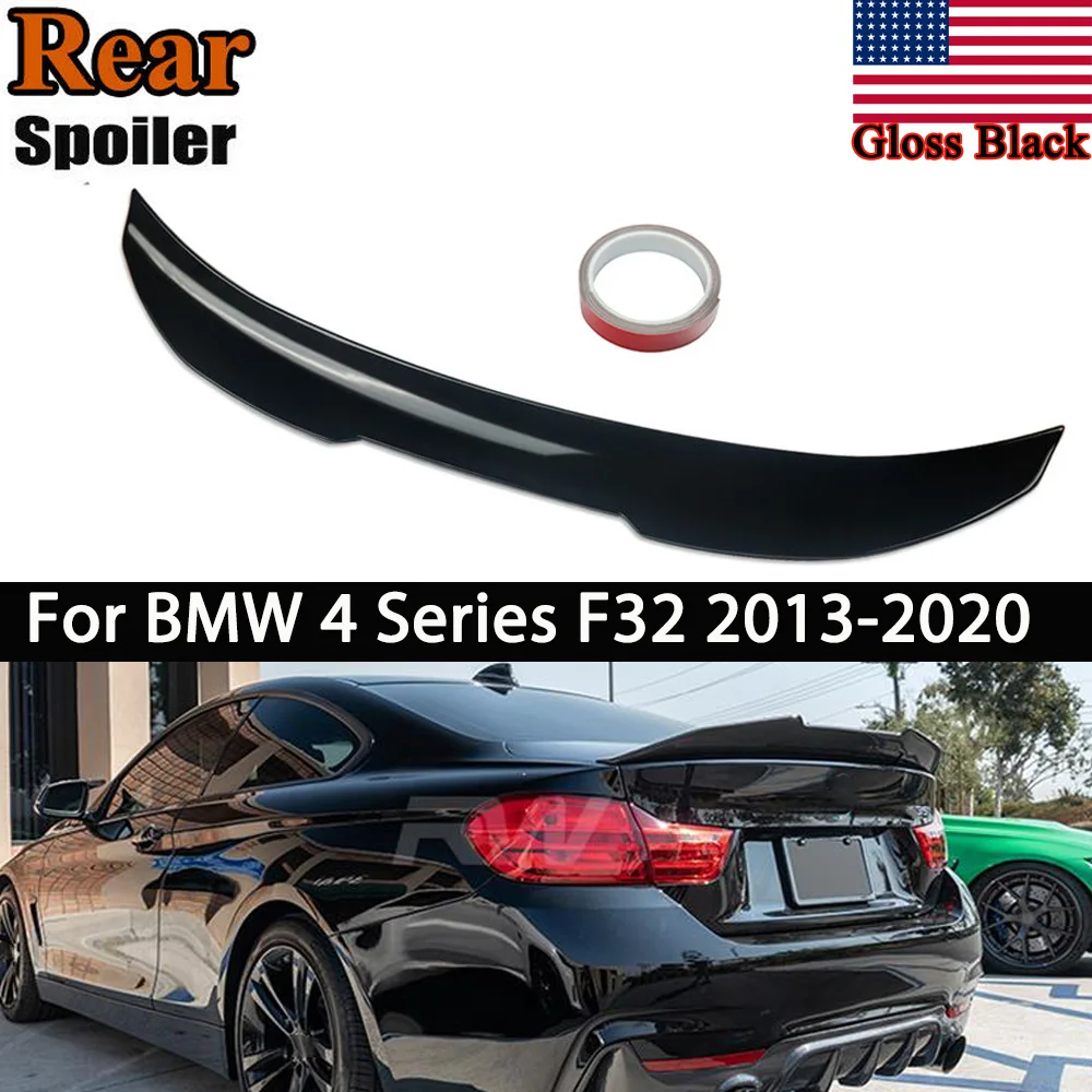 PSM Style Rear Tail Wings For BMW 4 Series F32 428i 430i 435i 440i Glossy Black Rear Trunk Spoiler Wing Lip