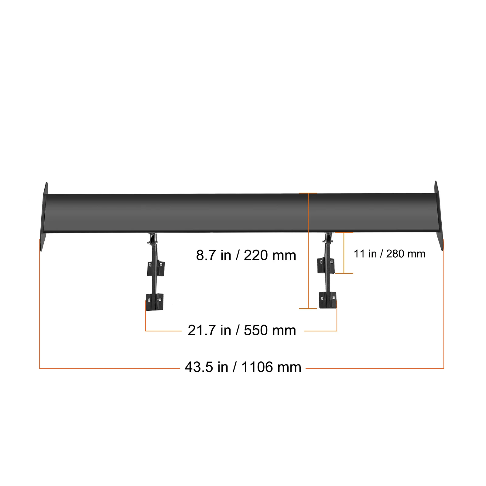 43.5x8.7x11.0 in