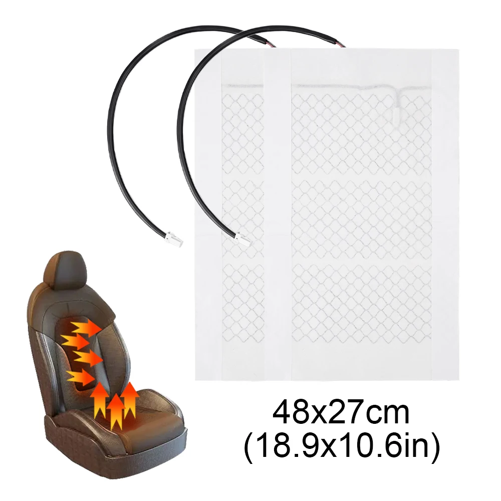 2Pcs/4Pcs 12V Carbon Fiber Car Seat Heating Pad Car Universal Winter Can Be Cut Seat Heating Pad Size 48*27Cm - Image 3