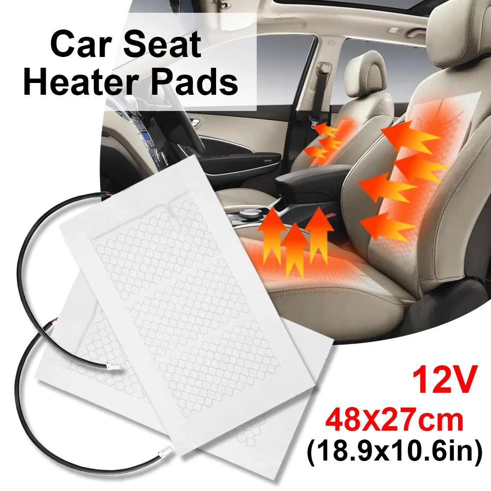 2Pcs/4Pcs 12V Carbon Fiber Car Seat Heating Pad Car Universal Winter Can Be Cut Seat Heating Pad Size 48*27Cm