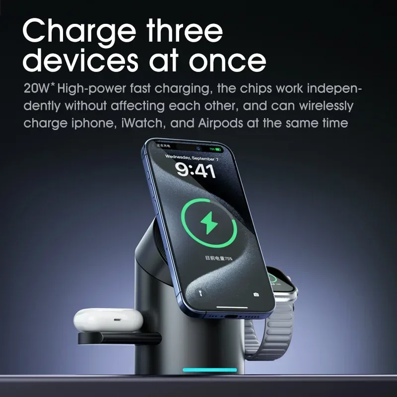 3 In 1 Magsafe Charging Dock Station For Android iPhone iWatch Airpods - Image 2