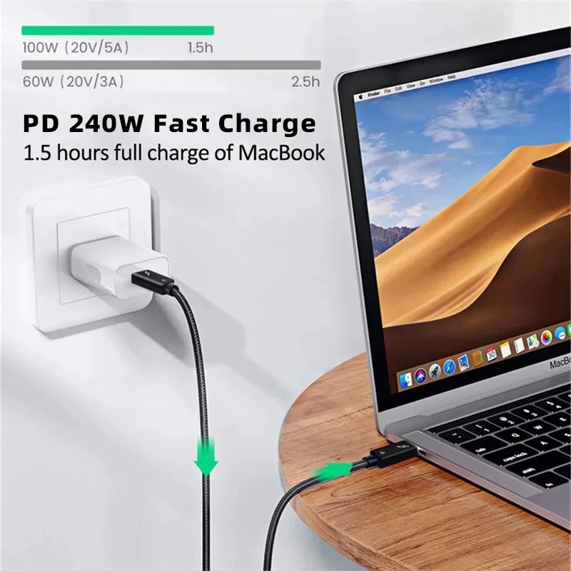 Thunder-bolt 4 USB C to Type C Cable USB4 40Gbps - Image 2
