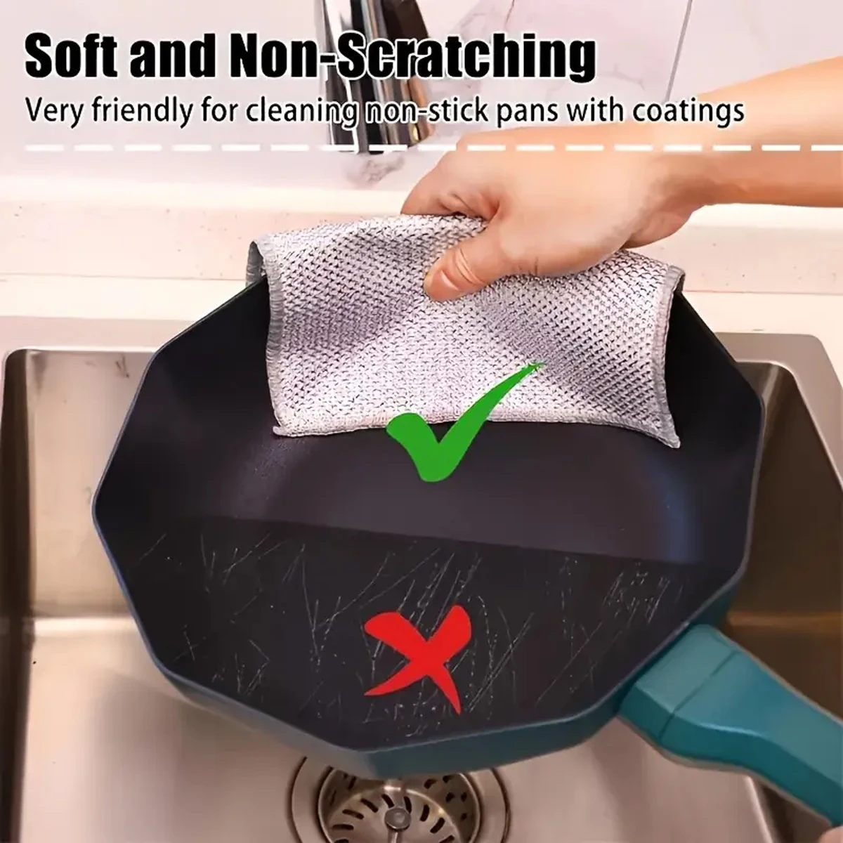 Upgraded Scratch-Resistant Wire Dishcloths - Single/Double-Layer Kitchen Scrubbers - Image 5