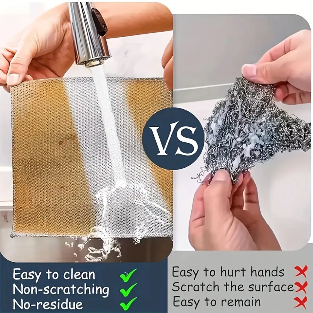 Upgraded Scratch-Resistant Wire Dishcloths - Single/Double-Layer Kitchen Scrubbers - Image 3