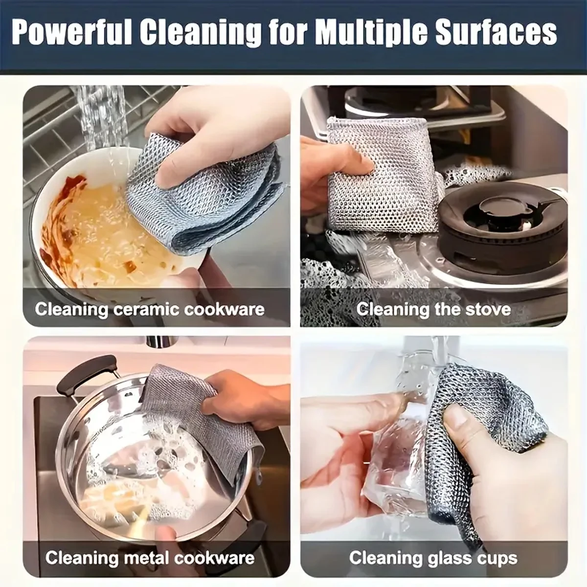 Upgraded Scratch-Resistant Wire Dishcloths - Single/Double-Layer Kitchen Scrubbers - Image 6