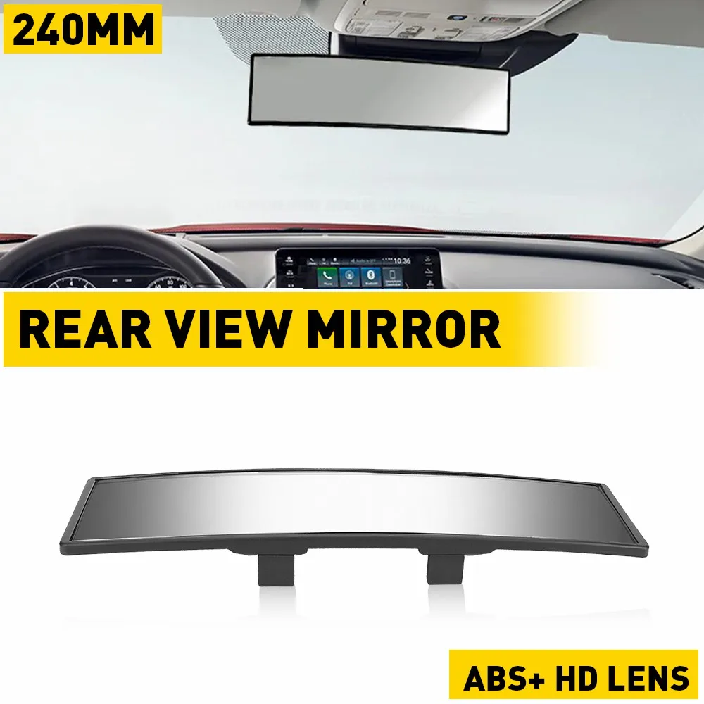 240mm Convex Rear View Mirror - Universal Clip-On Anti-Glare - Image 3