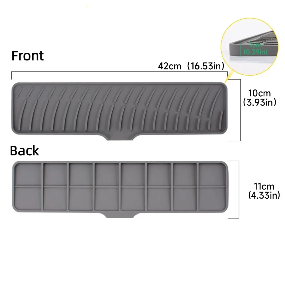 Silicone Sink Splash Guard - Foldable 5° Incline Drainage Mat - Image 6