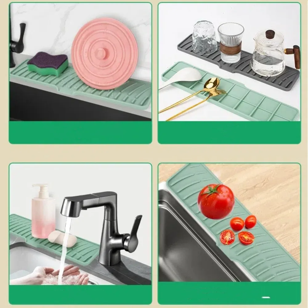 Silicone Sink Splash Guard - Foldable 5° Incline Drainage Mat - Image 4