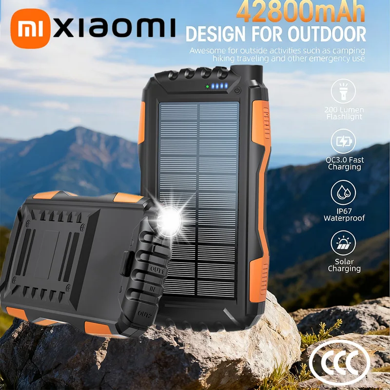 42800mAh Solar Power Bank Fast Charger