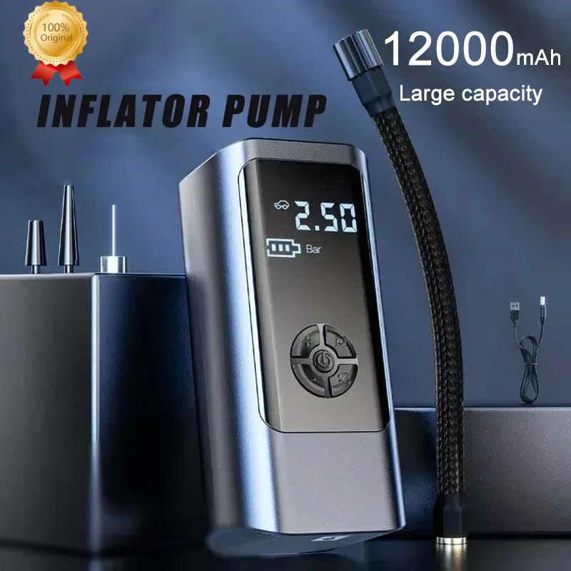12000mAh Wireless Tire Inflator - 150PSI Portable Compressor