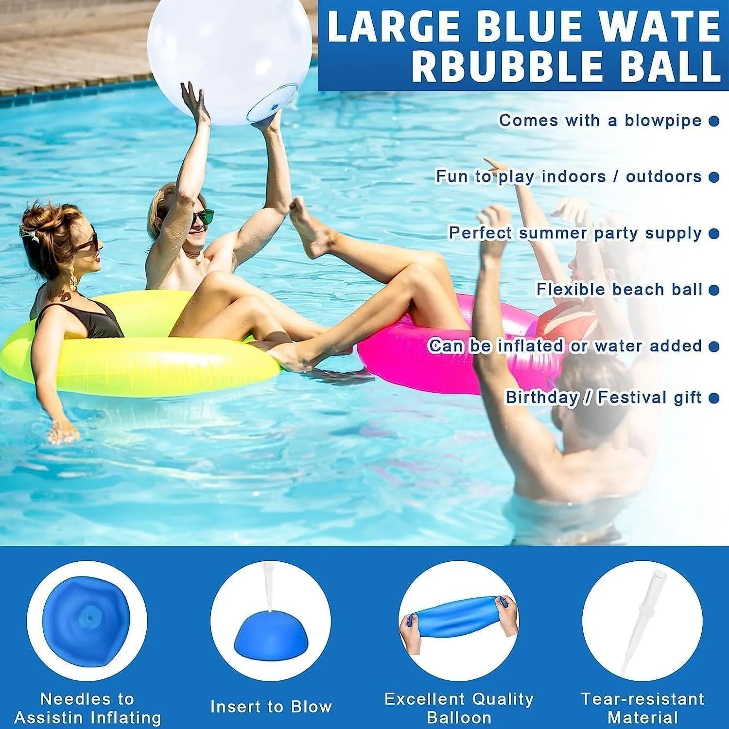 Super Magic Bubble Balls - Inflatable Transparent Water Walking Balls - Image 4