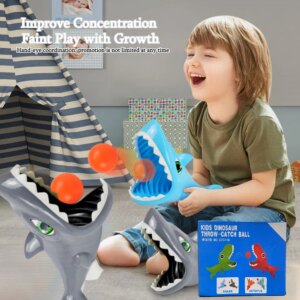 Dinosaur Pop and Catch Toys - Shark Outdoor Games with 2 Catch Cup Launchers