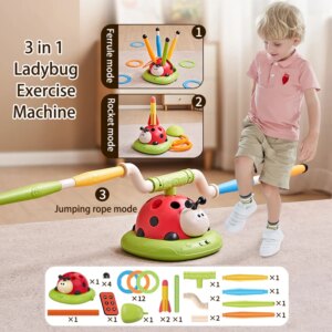 Ladybug Multifunction Sport Game Toy - 4-in-1 Rope Skipping & Jump Rocket