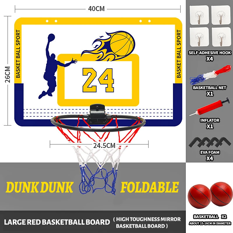Foldable Wall-Mounted Basketball Hoop - Kids' Silent Slam Station - Image 5