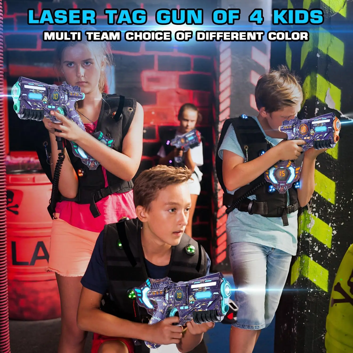 VATOS 4-Player Rechargeable Laser Tag Set - Infrared Guns & Vests w/ Data Sync - Image 6