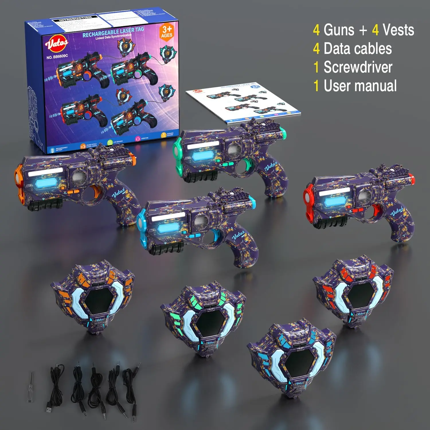 4x Guns and 4x Vests