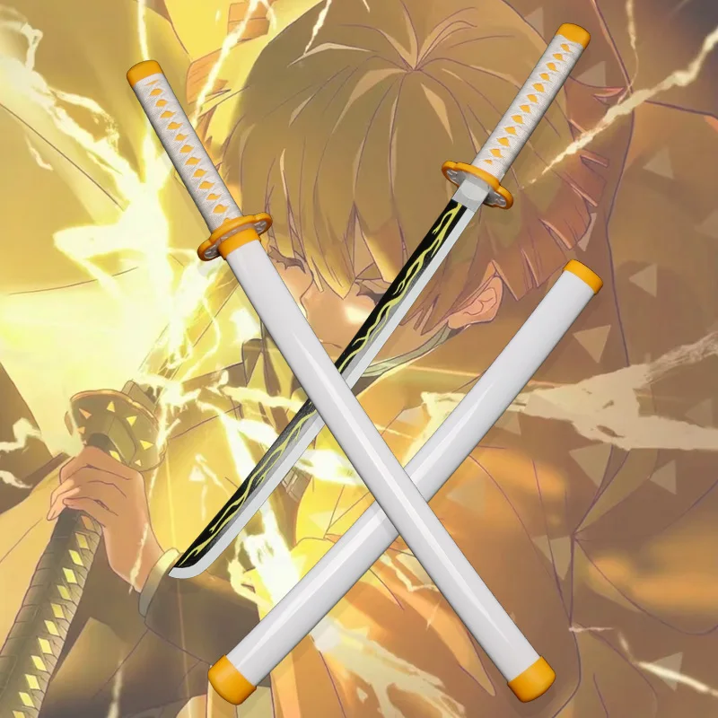 80cm Demon Slayer Rengoku Wooden Sword Prop - Tanjiro Samurai Toy - Image 4