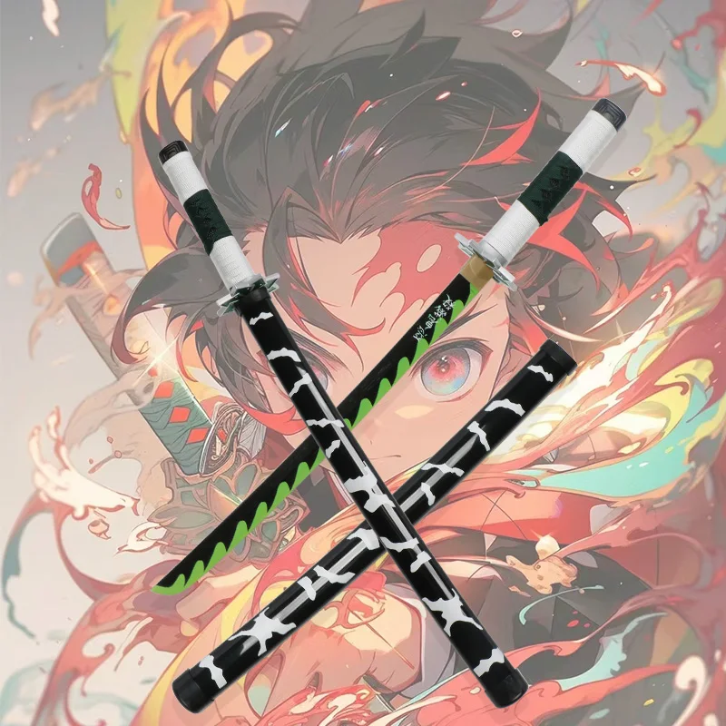 80cm Demon Slayer Rengoku Wooden Sword Prop - Tanjiro Samurai Toy - Image 6