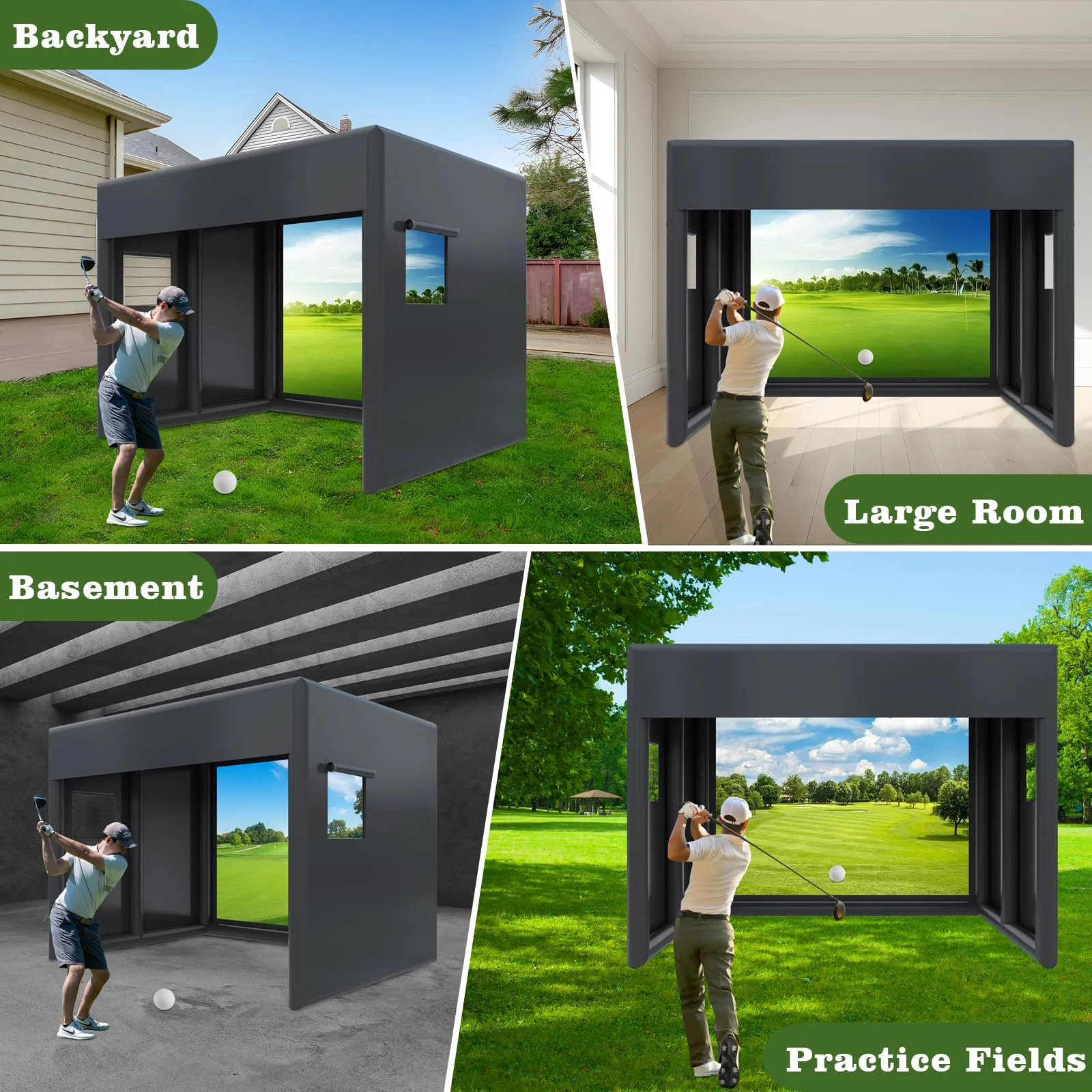 13ft Inflatable Golf Simulator Enclosure - Portable Practice Tent