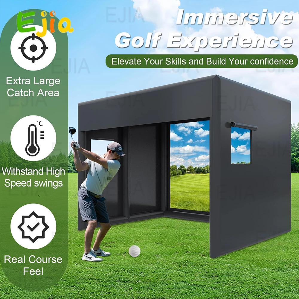 13ft Inflatable Golf Simulator Enclosure - Portable Practice Tent - Image 4