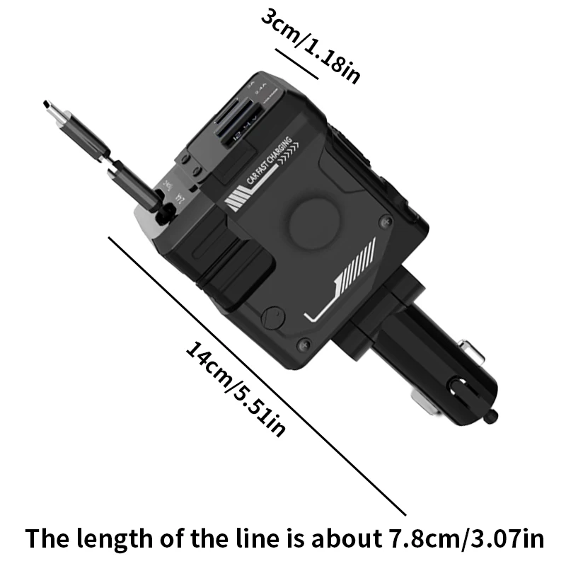 120w4-in-1 retractable fast car charger - Image 6