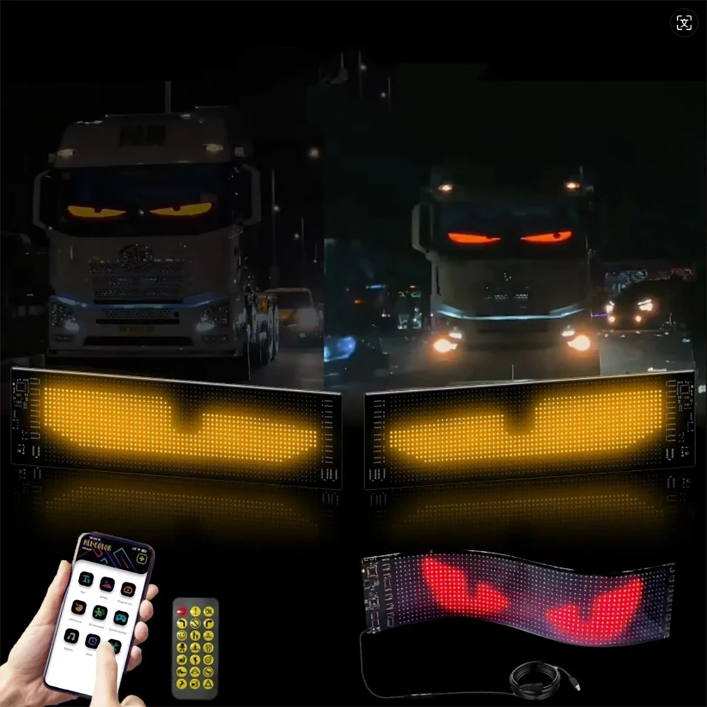 Demon Eyes Car LED Logo Matrix Pixel Panel - Image 2