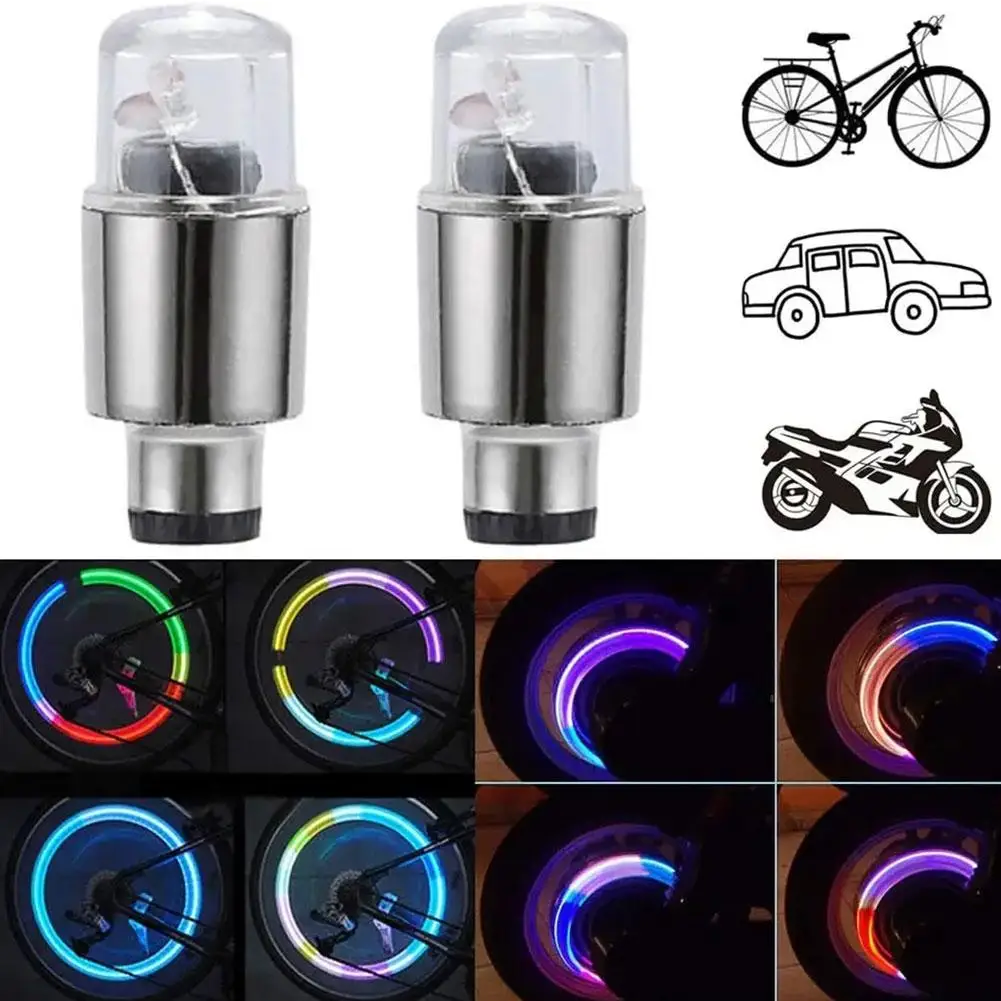 2pcs Luminous Tire Valve Cover Universal Led Waterproof Light - Image 3