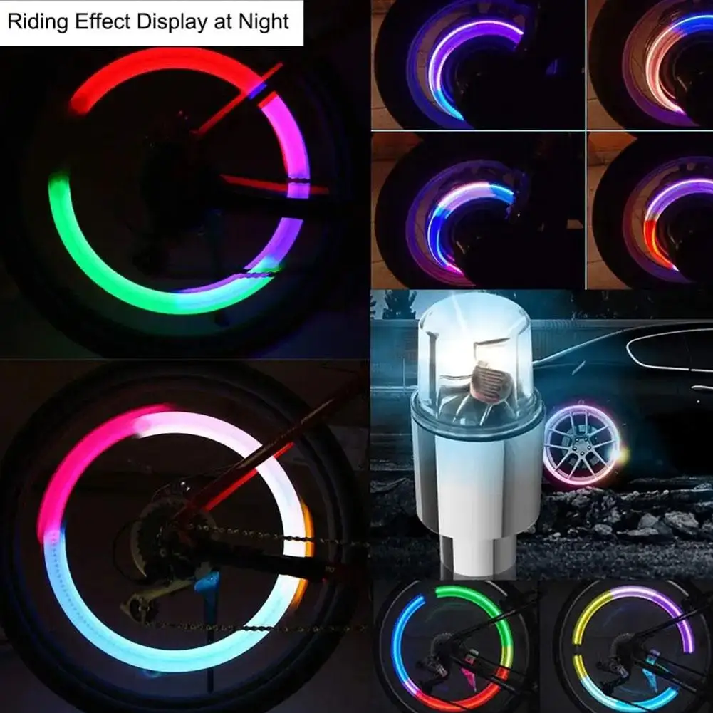 2pcs Luminous Tire Valve Cover Universal Led Waterproof Light - Image 4