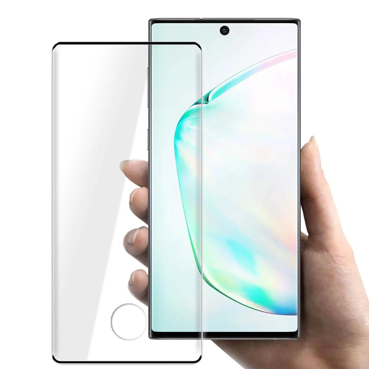 For Samsung Galaxy Note 10/Note10+/Note 10 Plus 5G Case Friendly Full Coverage Clear Tempered Glass Screen Protectors 2-Pack - Image 3