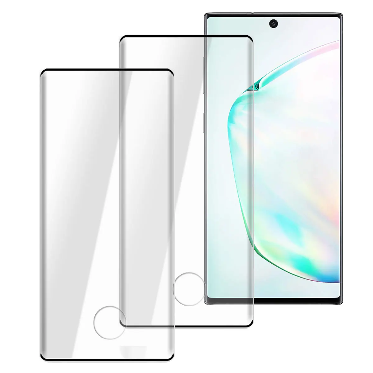 For Samsung Galaxy Note 10/Note10+/Note 10 Plus 5G Case Friendly Full Coverage Clear Tempered Glass Screen Protectors 2-Pack - Image 4