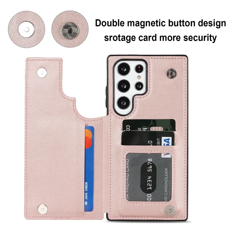 Wallet Small Fragrance Card Slot Flip Leather Case For Samsung Galaxy S25 Ultra S24 FE S23 S22 S21 S20 FE Note 20 10 Plus Cover - Image 2
