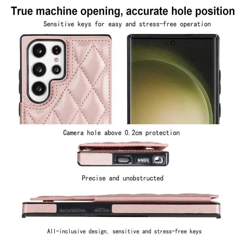 Wallet Small Fragrance Card Slot Flip Leather Case For Samsung Galaxy S25 Ultra S24 FE S23 S22 S21 S20 FE Note 20 10 Plus Cover - Image 3
