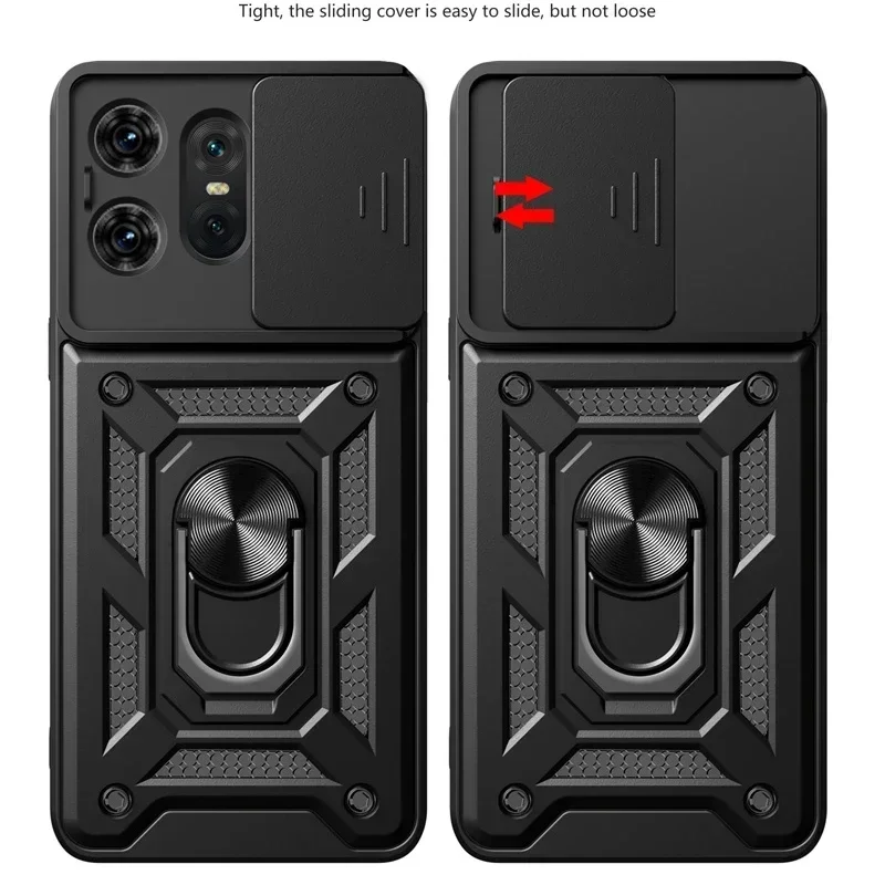 Shockproof Armor Case for Motorola Edge 50 40 NEO 30 Pro Ultra Fusion G04 G34 G84 G54 G42 Ring Holder Slide Lens Protect Cover - Image 4