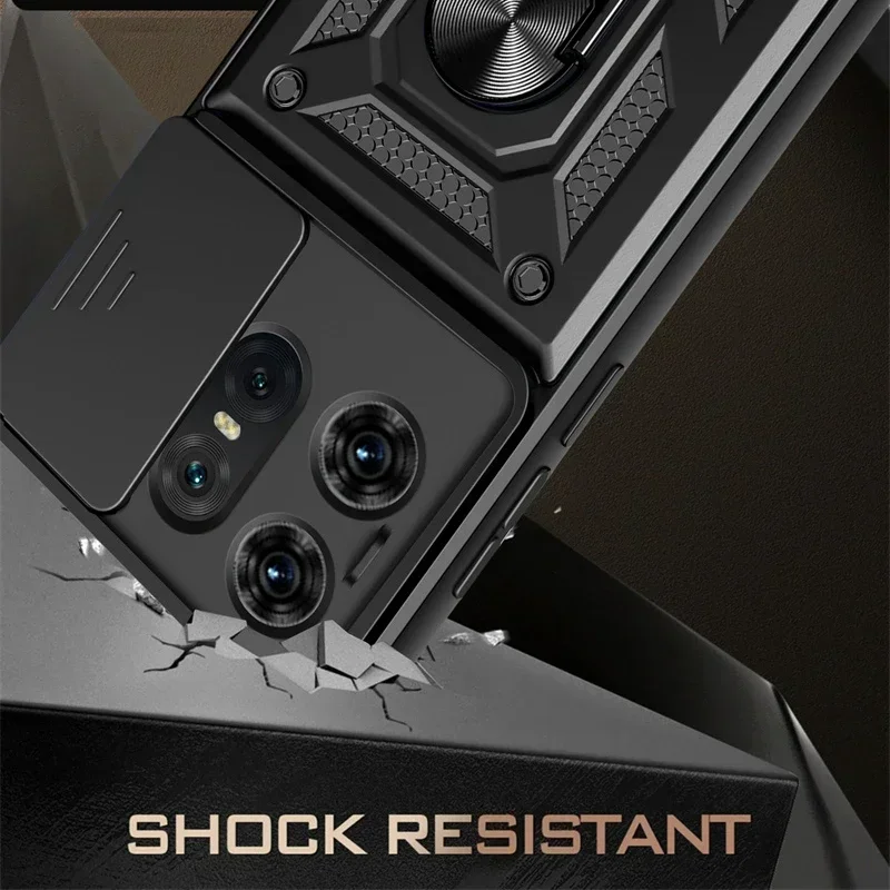 Shockproof Armor Case for Motorola Edge 50 40 NEO 30 Pro Ultra Fusion G04 G34 G84 G54 G42 Ring Holder Slide Lens Protect Cover - Image 5