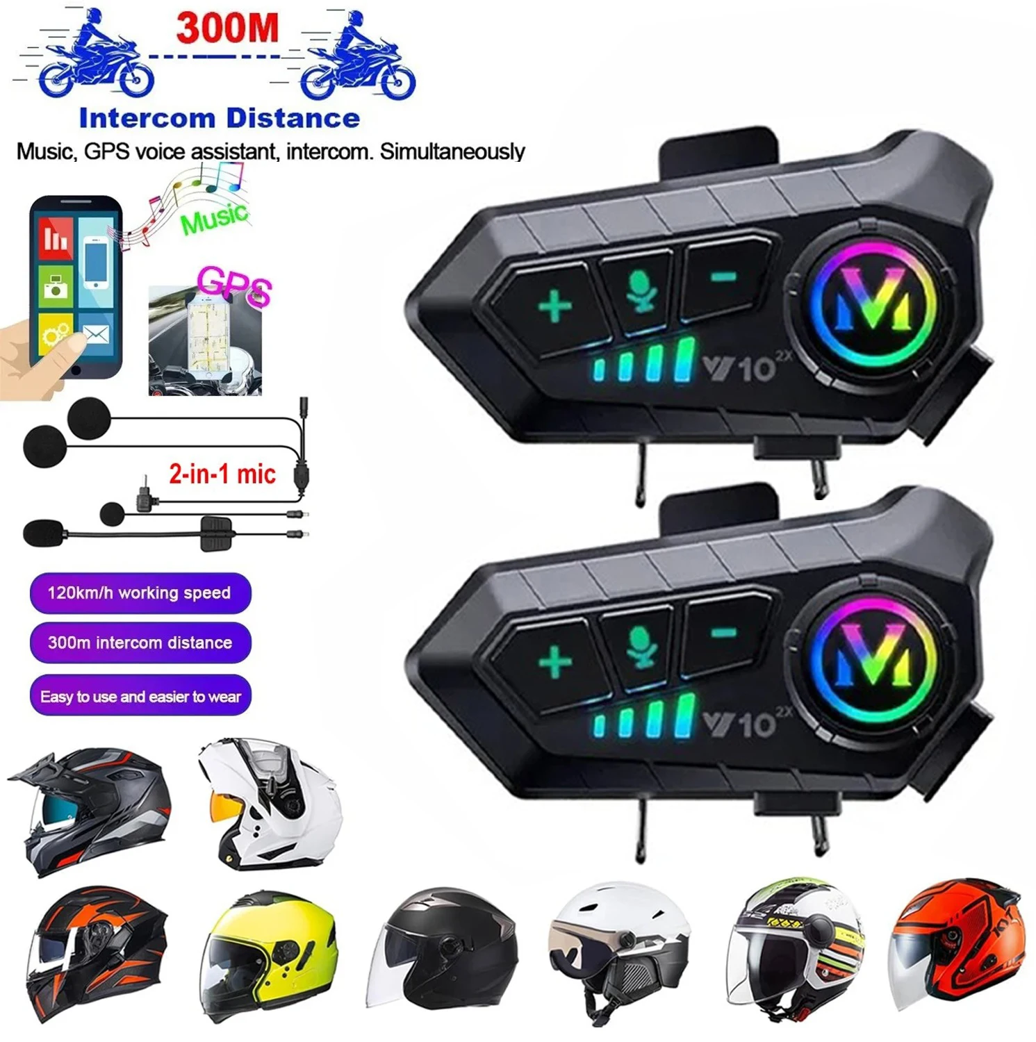 Motorcycle Helmet Bluetooth Headset
