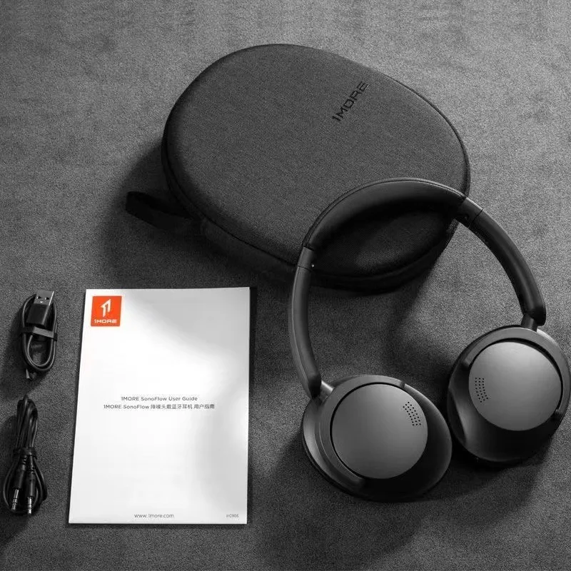 Wireless Bluetooth Active Noise Cancelling Headphones 1MORE Sonoflow HC905, Hi-Res LDAC 70H Battery, Connect 2 Devices, 5 Mic - Image 6